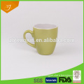 Angle Coffee Ceramic Mug Cup With Yellow Color Wholesale